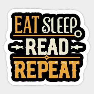 Eat Sleep Read Repeat. Funny Reading Sticker